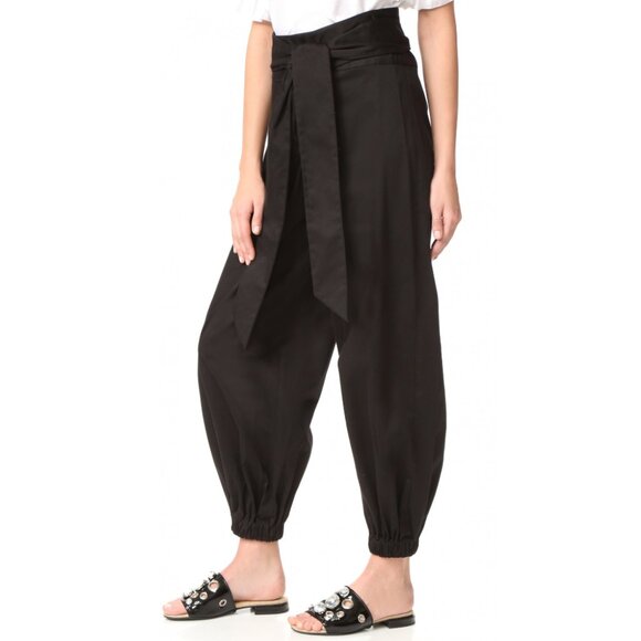 Alexis Janes Black Wide Leg Pants Joggers Belted Harem High Rise Extra Small XS - Picture 2 of 13
